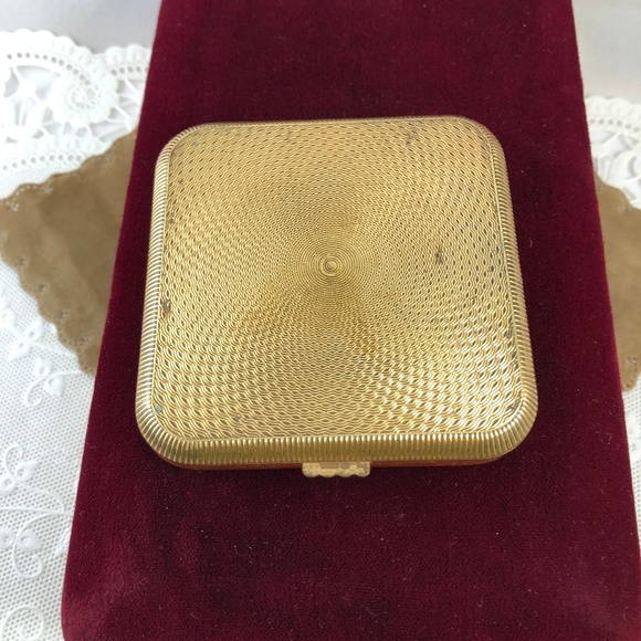 Vintage LEATHER SNAKESKIN STYLE Powder Compact - Picture 4 of 5